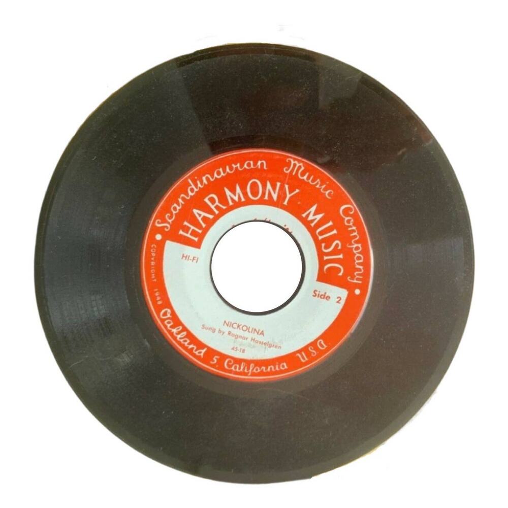 Ragnar Hasselgren Nickolina 45 RPM Harmony Music Scandinavian Music Comp 1948